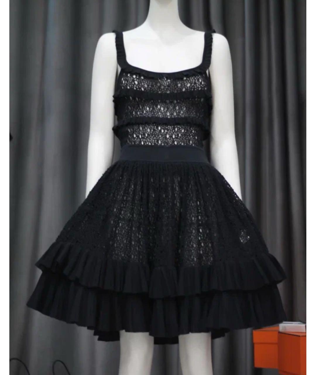 ANTONINO VALENTI Черное хлопковое коктейльное платье, фото 7