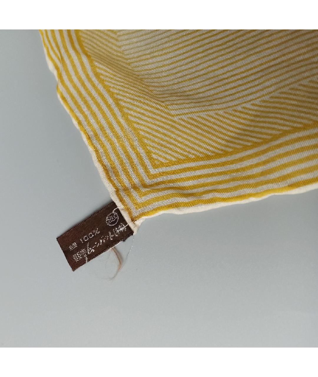 ISSEY MIYAKE Желтый шелковый платок, фото 6