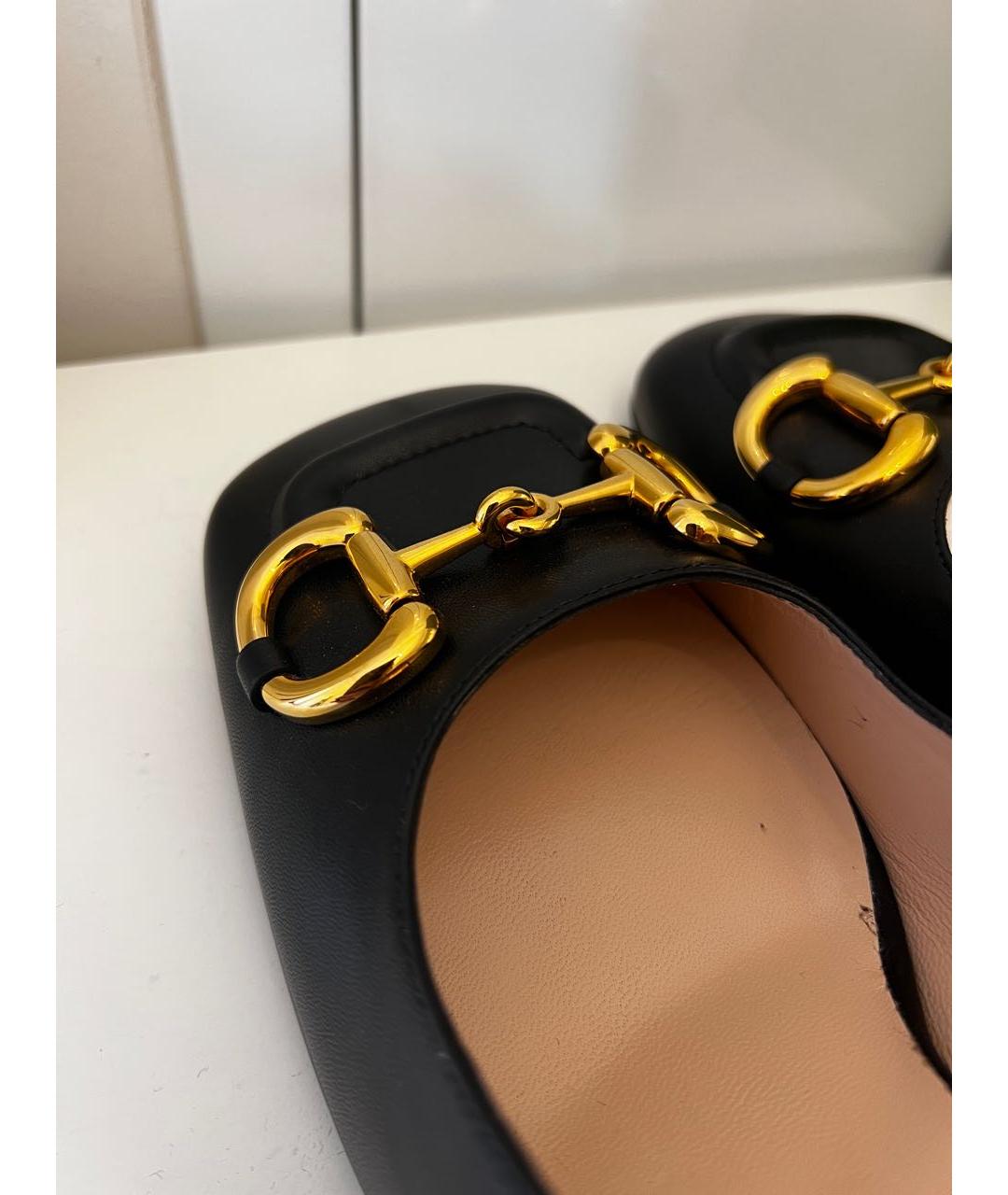 GUCCI Черные кожаные туфли, фото 7