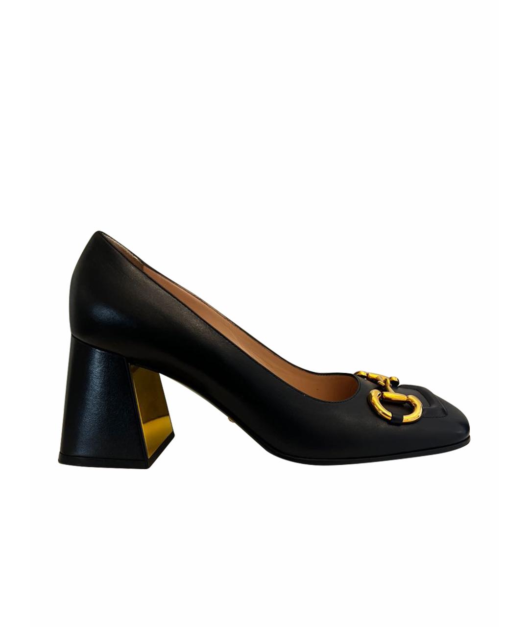 GUCCI Черные кожаные туфли, фото 1
