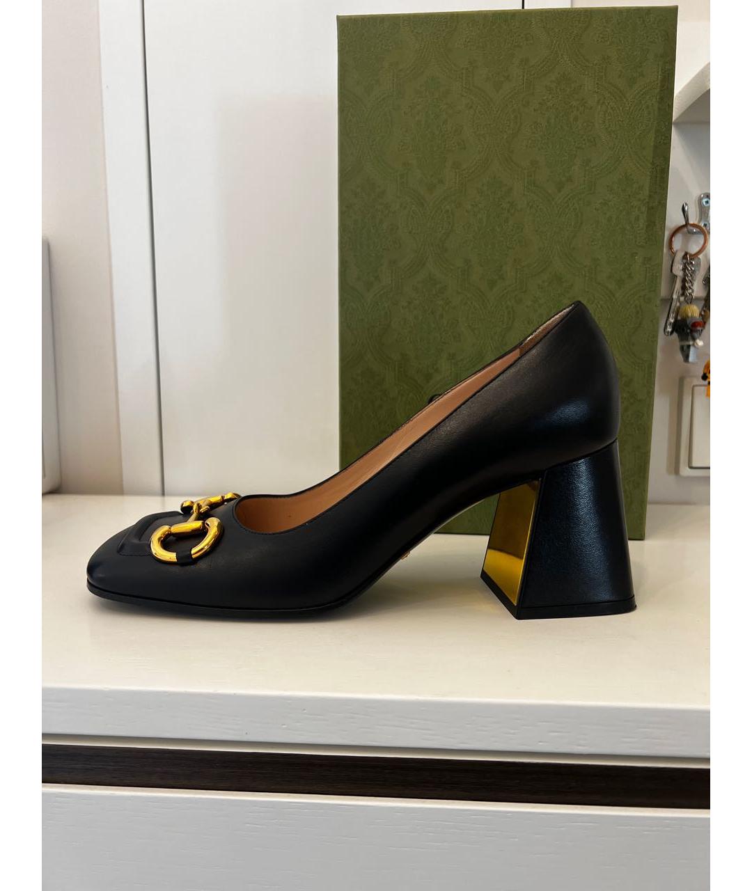 GUCCI Черные кожаные туфли, фото 9