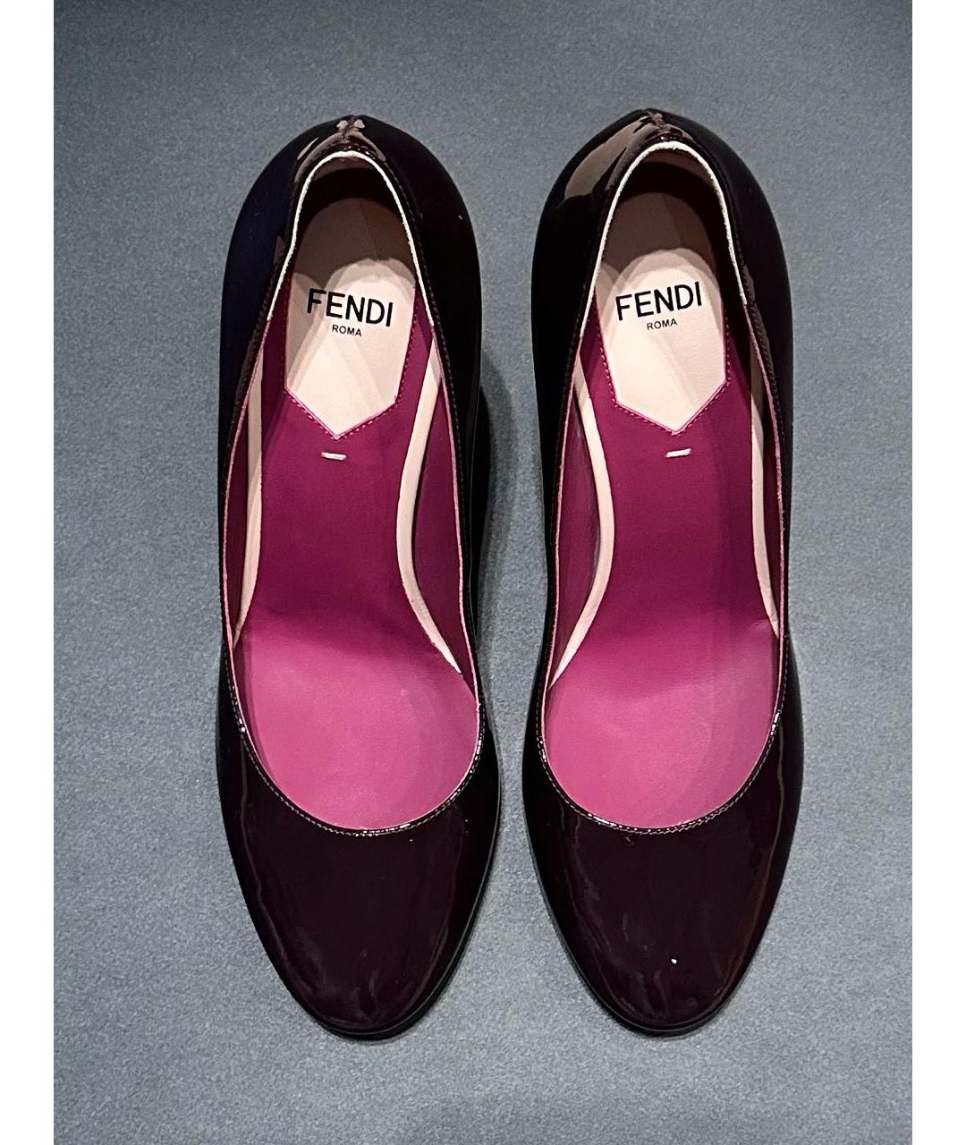 FENDI Фиолетовые туфли из лакированной кожи, фото 2