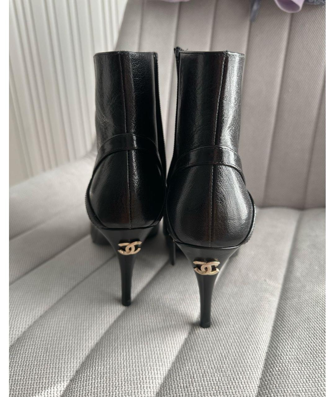 CHANEL Черные кожаные ботильоны, фото 4