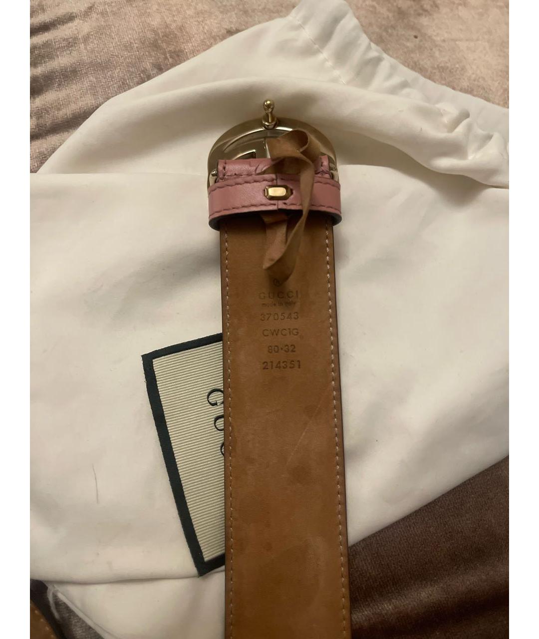 GUCCI Розовый кожаный ремень, фото 3
