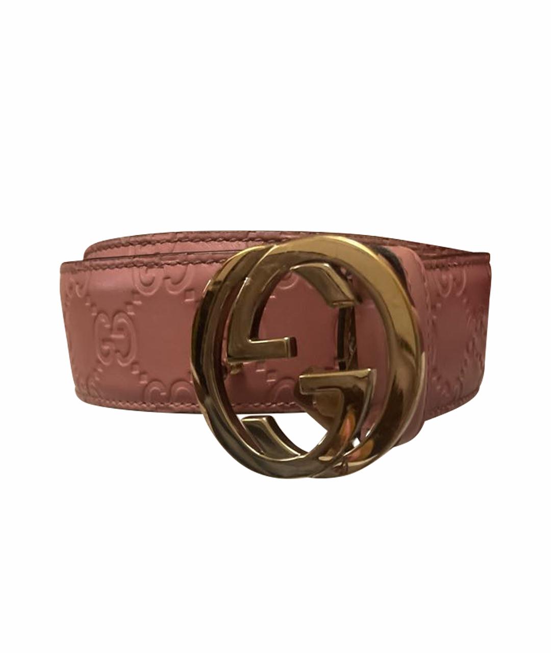 GUCCI Розовый кожаный ремень, фото 1