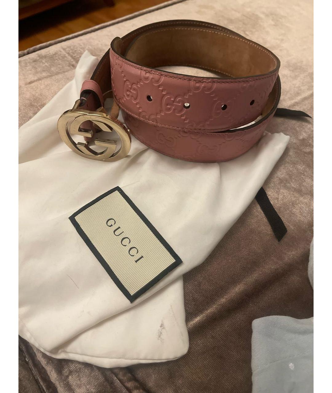 GUCCI Розовый кожаный ремень, фото 4