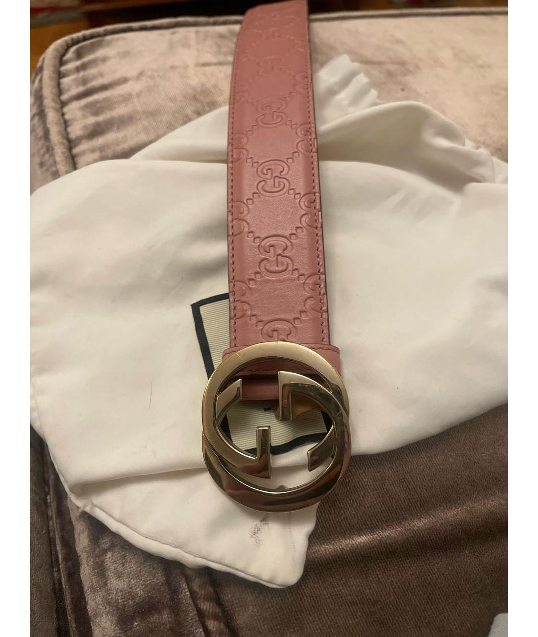 GUCCI Розовый кожаный ремень, фото 2