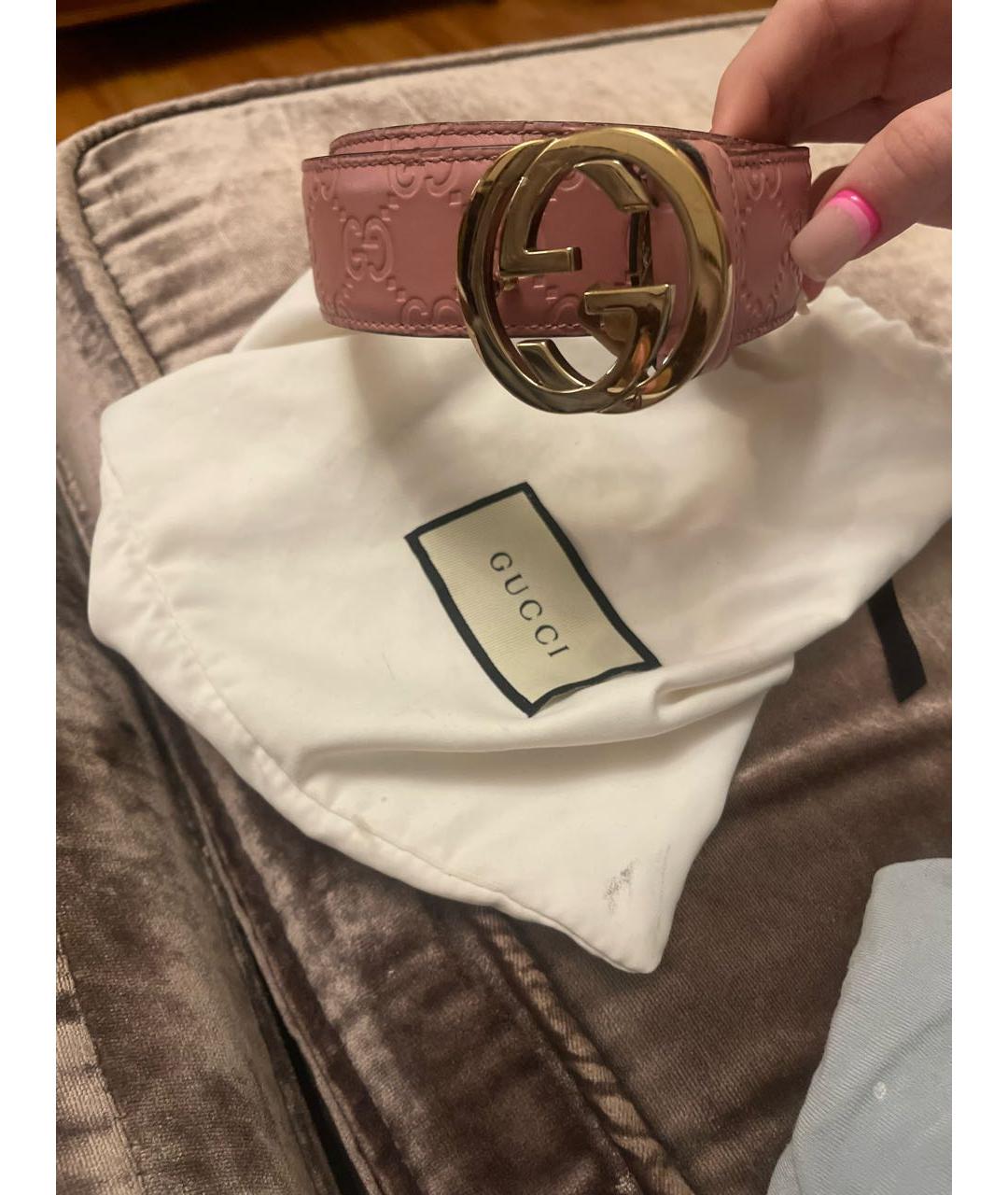 GUCCI Розовый кожаный ремень, фото 5