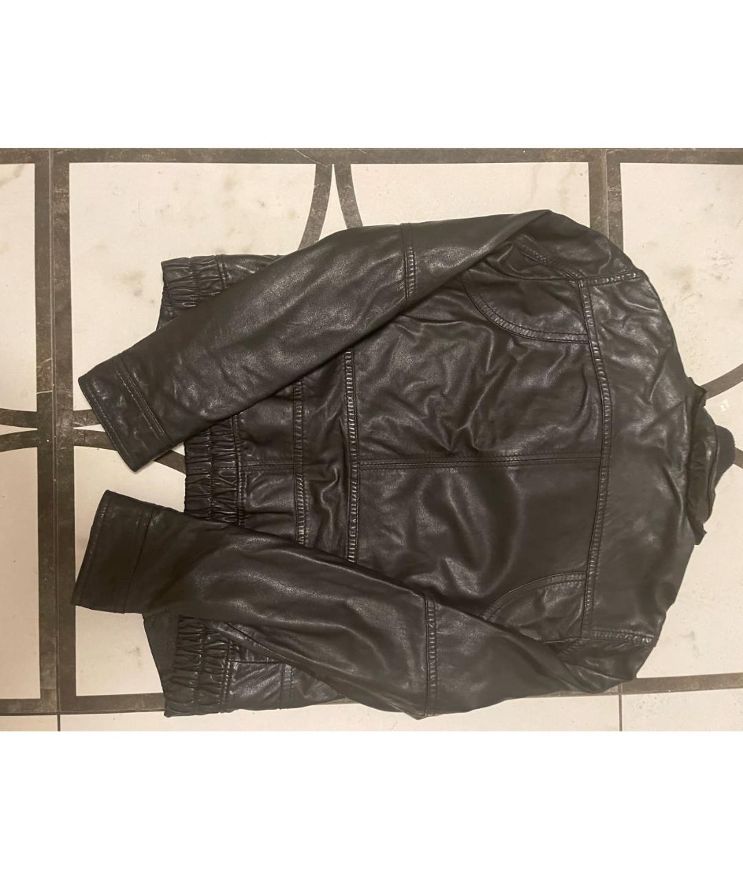 DOLCE&GABBANA Черный кожаный жакет/пиджак, фото 2