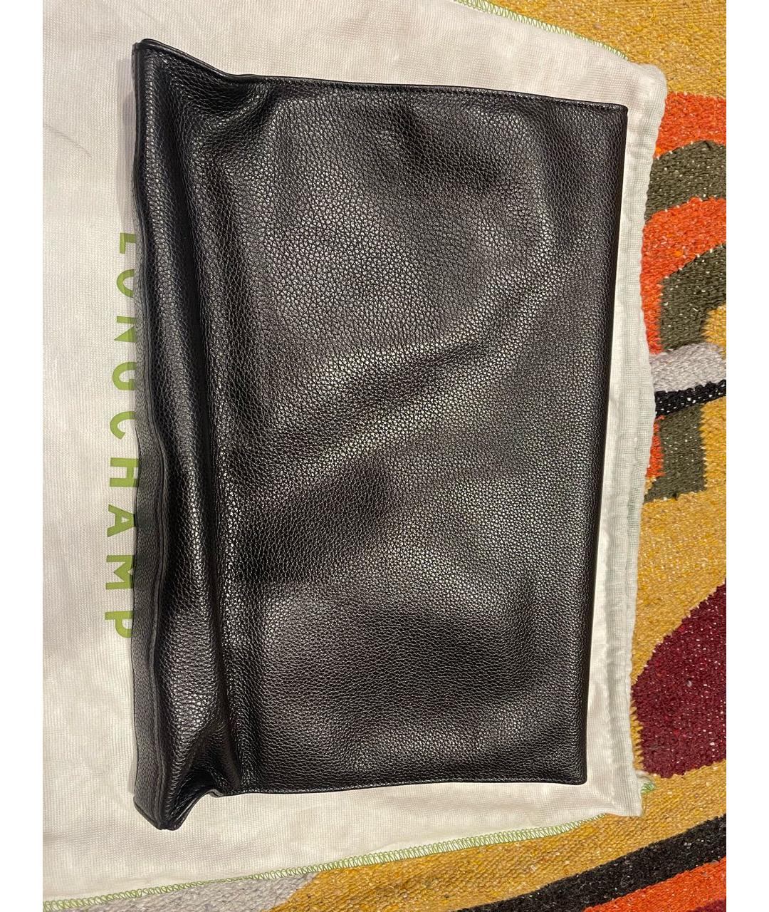 LONGCHAMP Черный кожаный портфель, фото 2