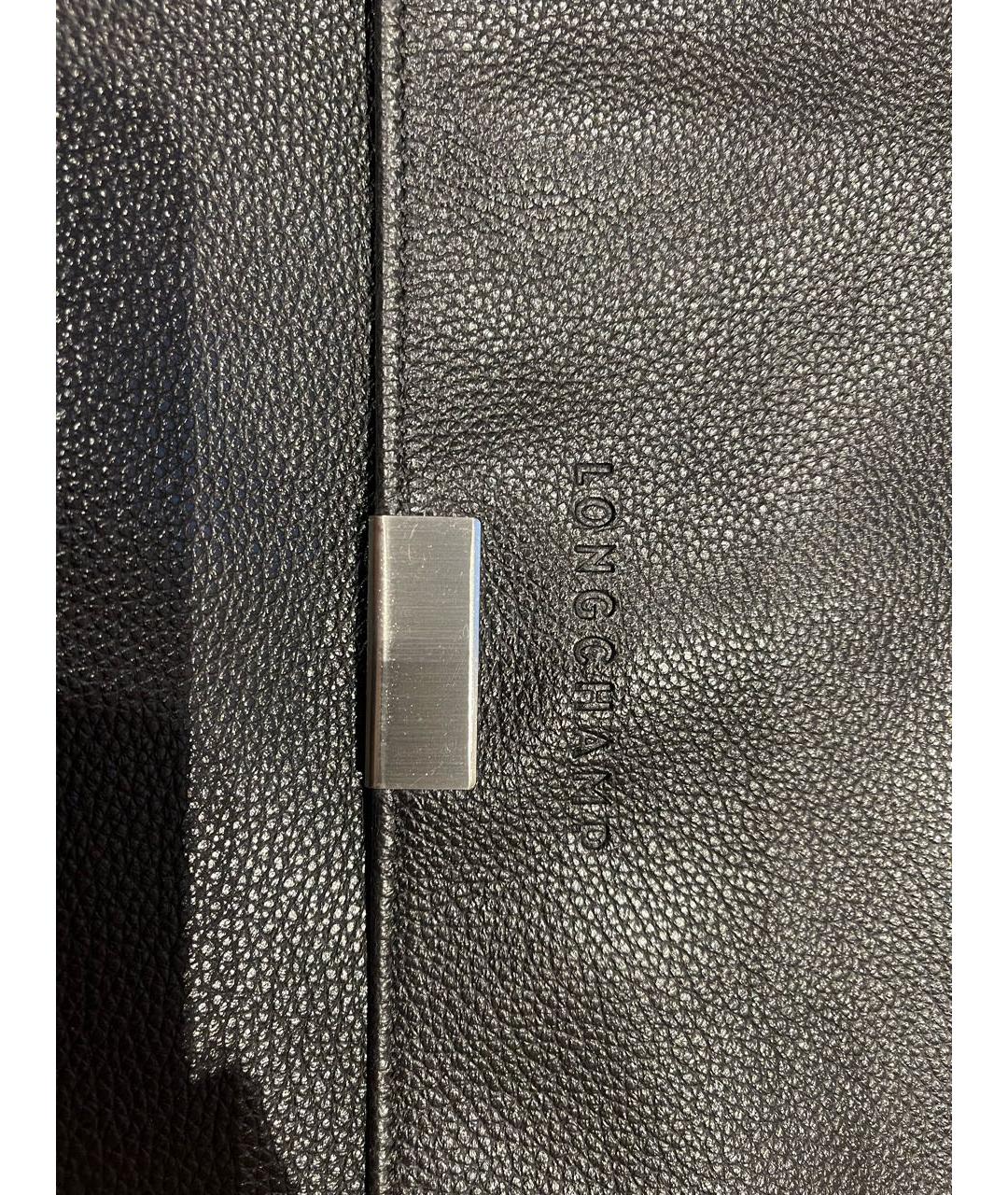 LONGCHAMP Черный кожаный портфель, фото 3