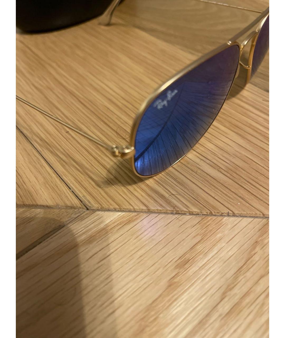 RAY BAN Бирюзовые металлические солнцезащитные очки, фото 4