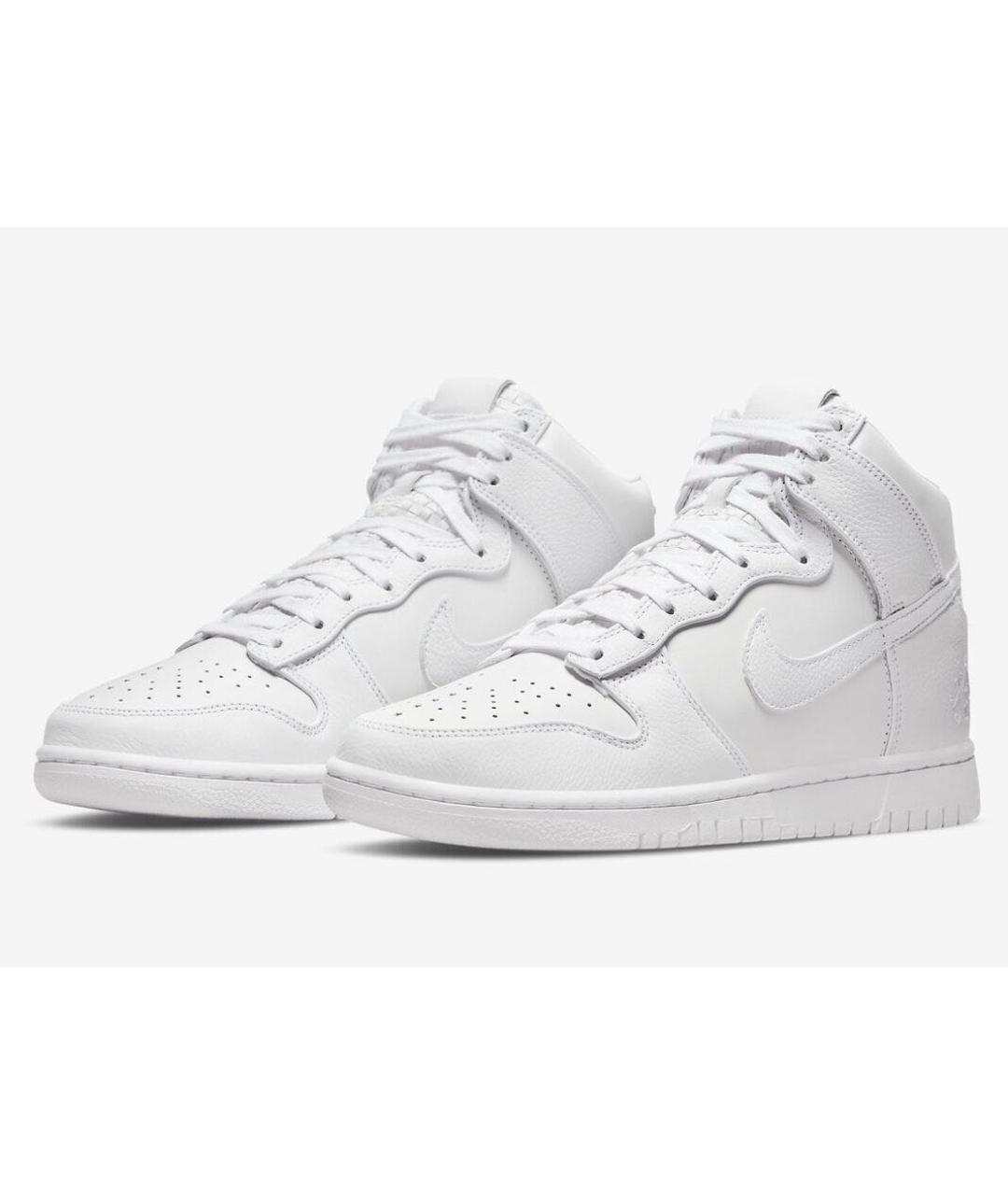 NIKE Белые кожаные высокие кроссовки / кеды, фото 2