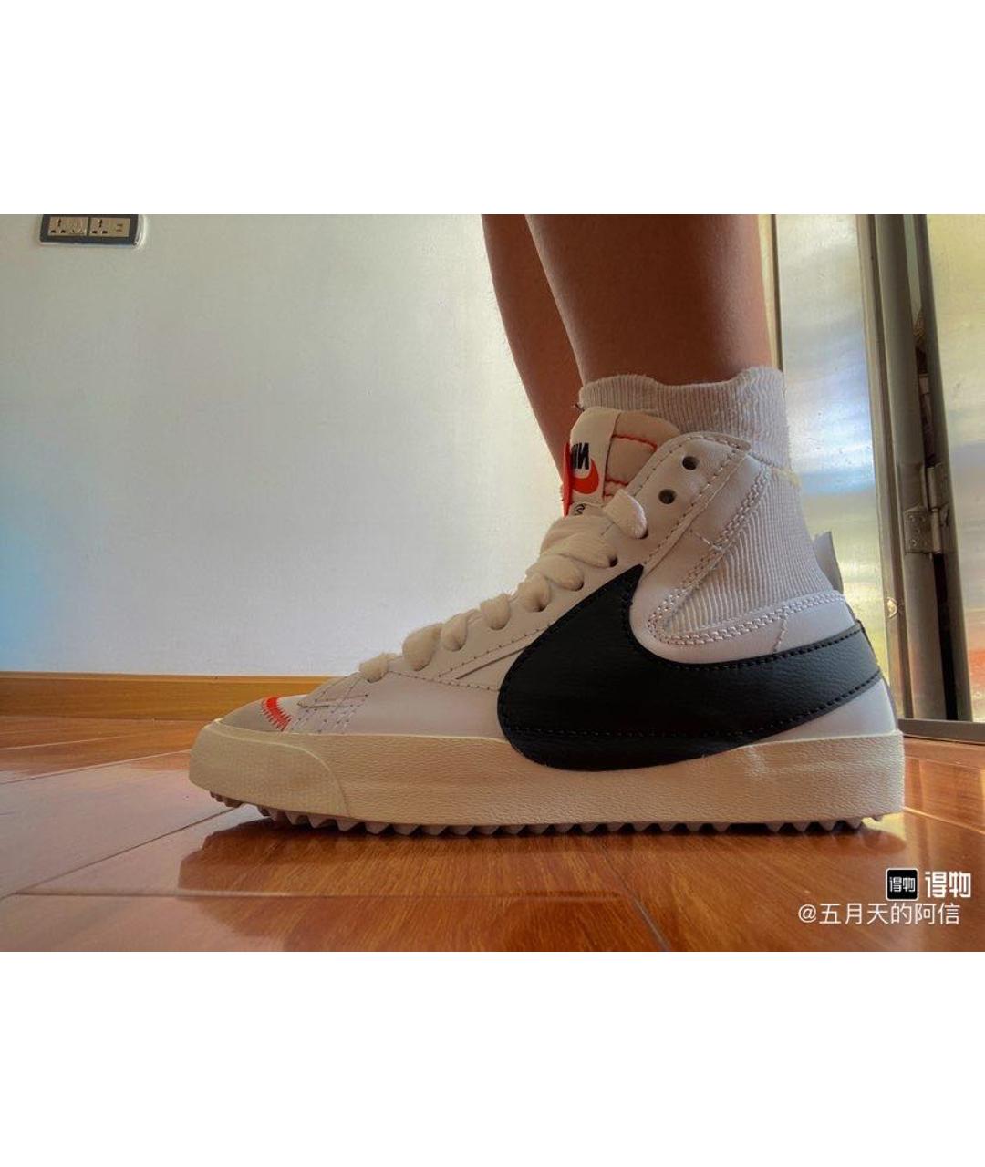 NIKE Белые кожаные высокие кроссовки / кеды, фото 8