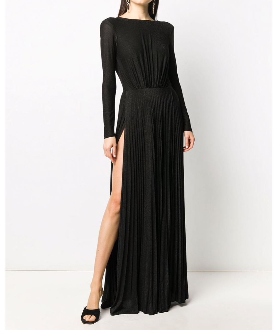 ELISABETTA FRANCHI Черное вискозное вечернее платье, фото 5