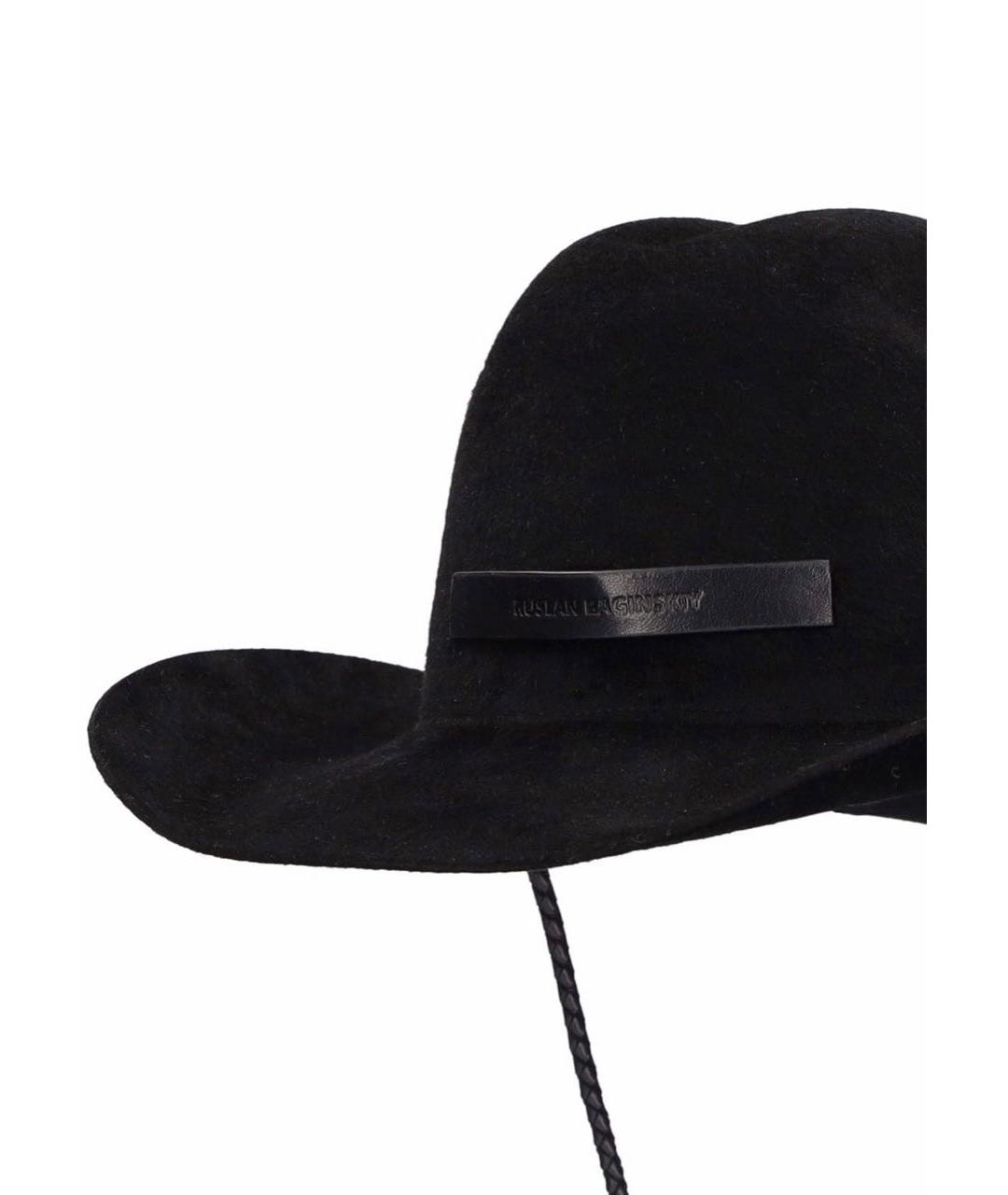 RUSLAN BAGINSKIY Черная шерстяная шляпа, фото 4