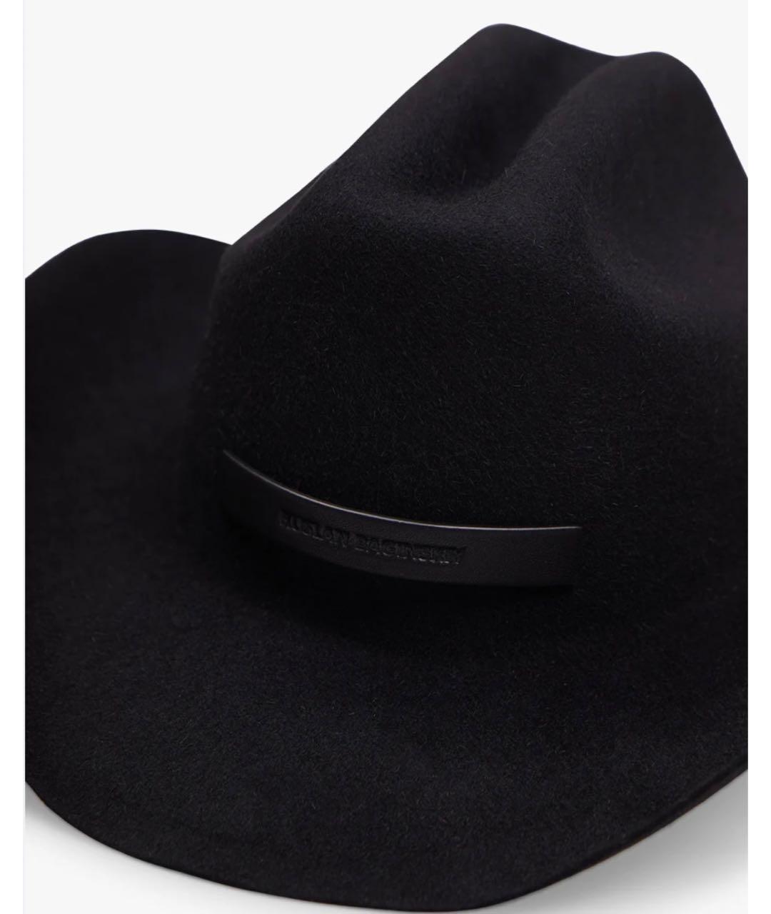 RUSLAN BAGINSKIY Черная шерстяная шляпа, фото 3