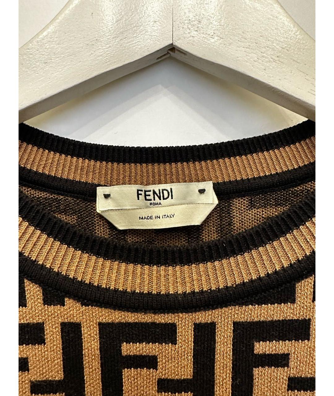FENDI Коричневое повседневное платье, фото 2