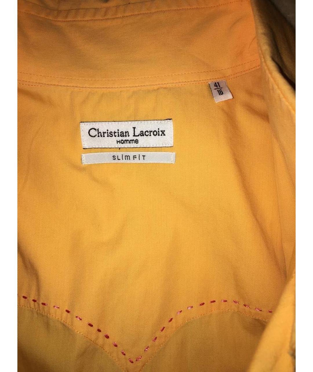 CHRISTIAN LACROIX Оранжевая хлопковая кэжуал рубашка, фото 3