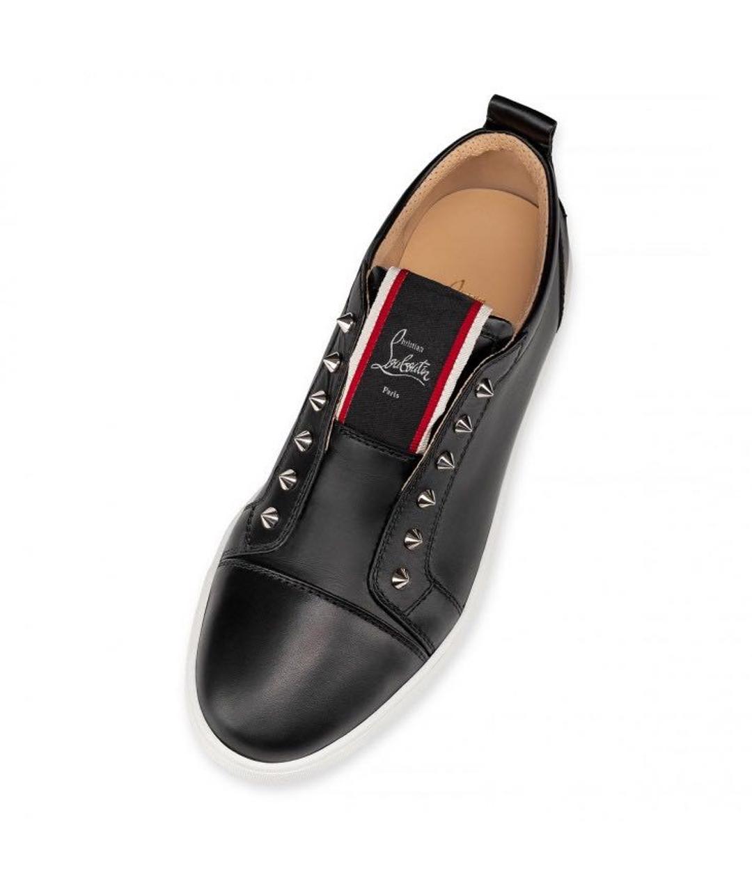 CHRISTIAN LOUBOUTIN Черные кожаные низкие кроссовки / кеды, фото 3