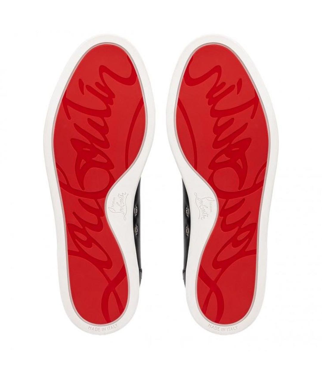 CHRISTIAN LOUBOUTIN Черные кожаные низкие кроссовки / кеды, фото 5