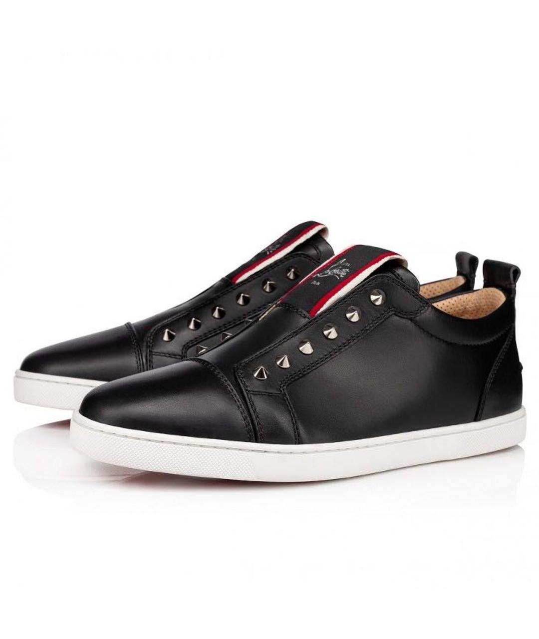 CHRISTIAN LOUBOUTIN Черные кожаные низкие кроссовки / кеды, фото 2