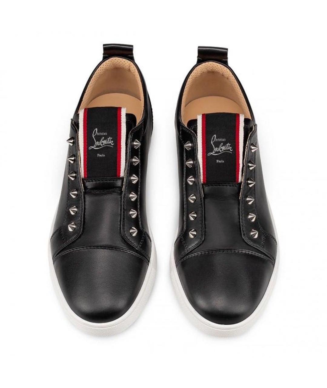 CHRISTIAN LOUBOUTIN Черные кожаные низкие кроссовки / кеды, фото 4