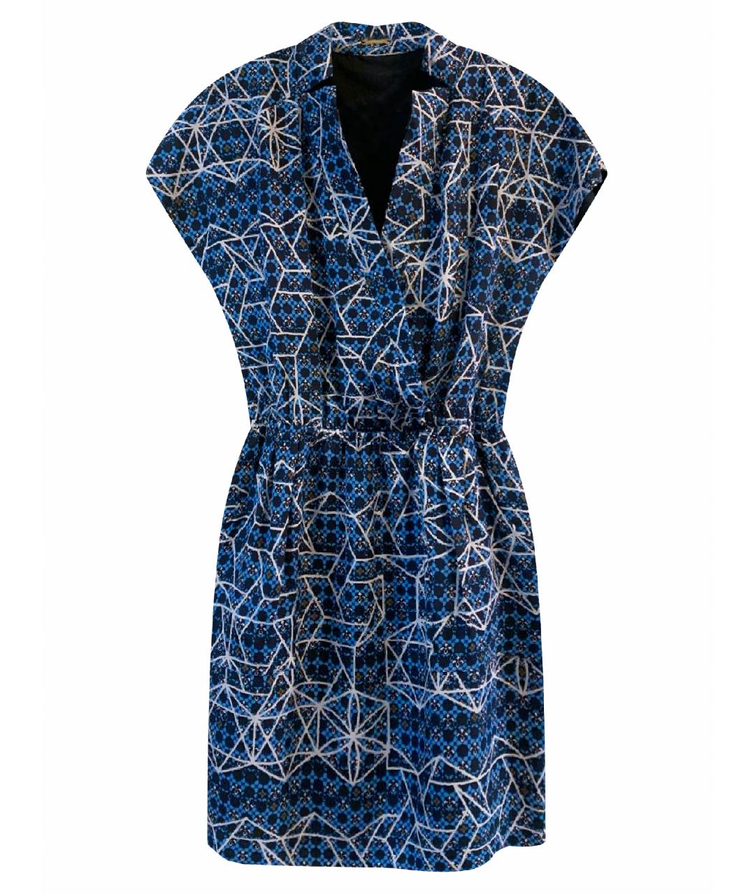 REBECCA MINKOFF Синее шелковое повседневное платье, фото 1