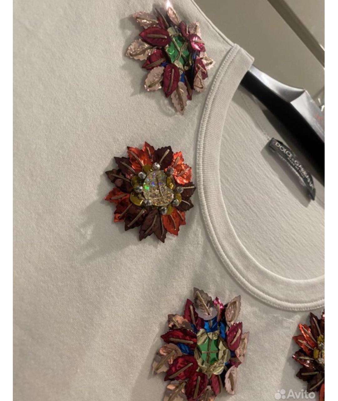 DOLCE&GABBANA Белая хлопковая футболка, фото 2