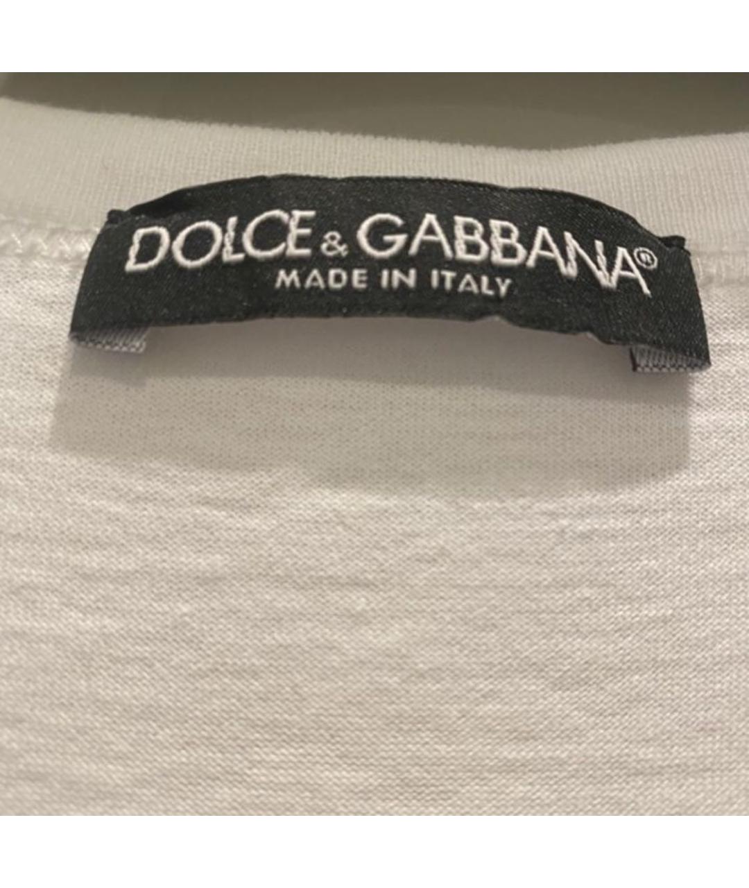 DOLCE&GABBANA Белая хлопковая футболка, фото 3
