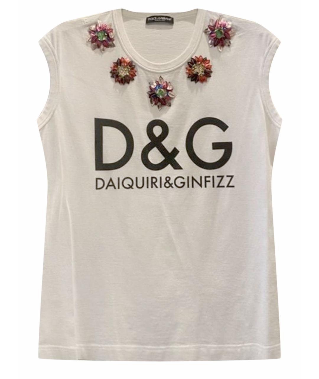 DOLCE&GABBANA Белая хлопковая футболка, фото 1