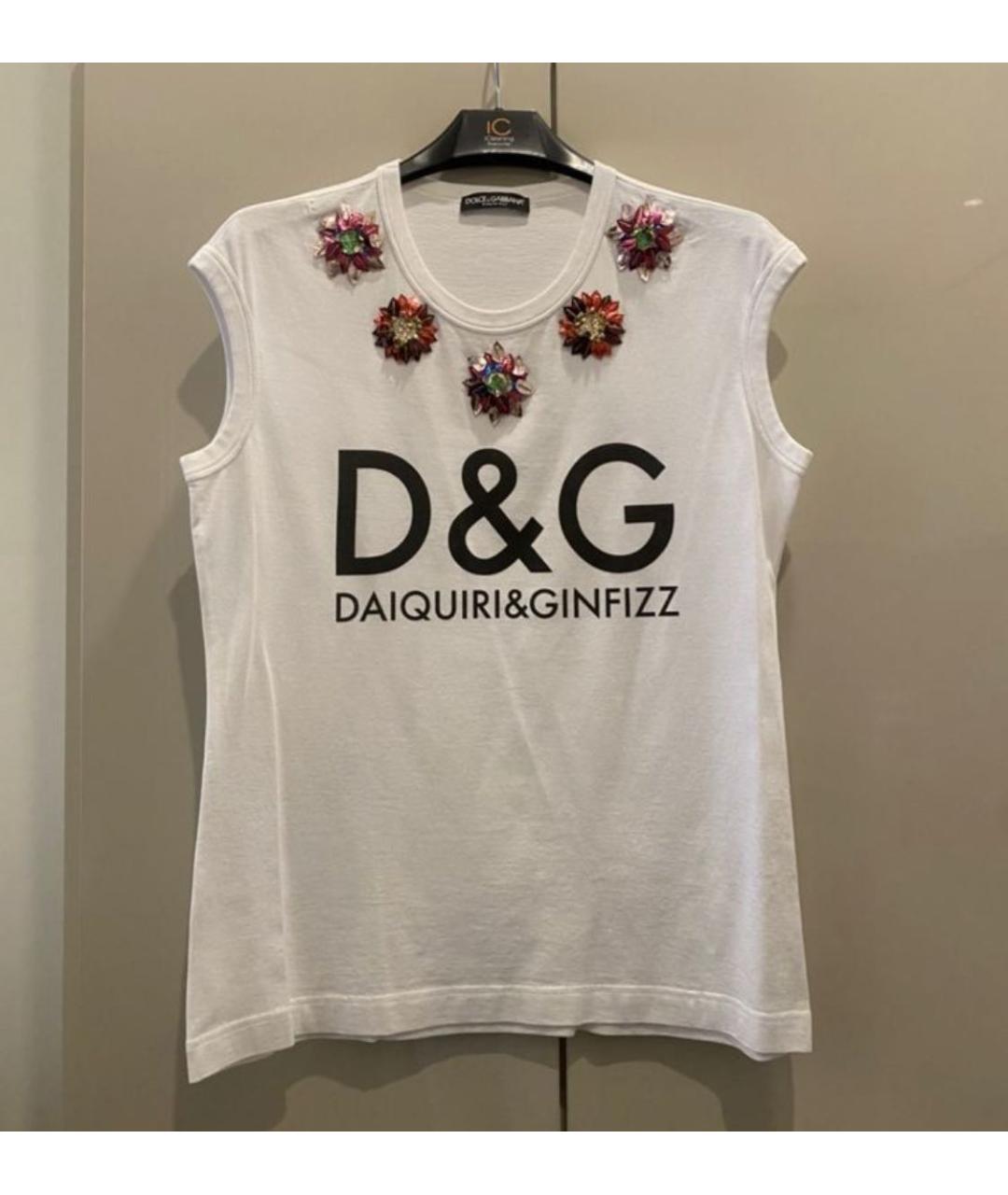 DOLCE&GABBANA Белая хлопковая футболка, фото 5
