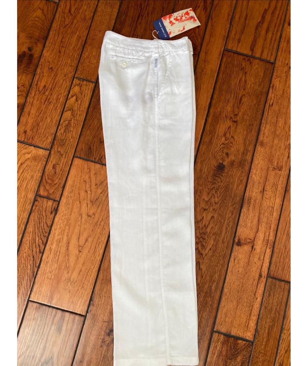 ARMANI JEANS Белые льняные брюки широкие, фото 5