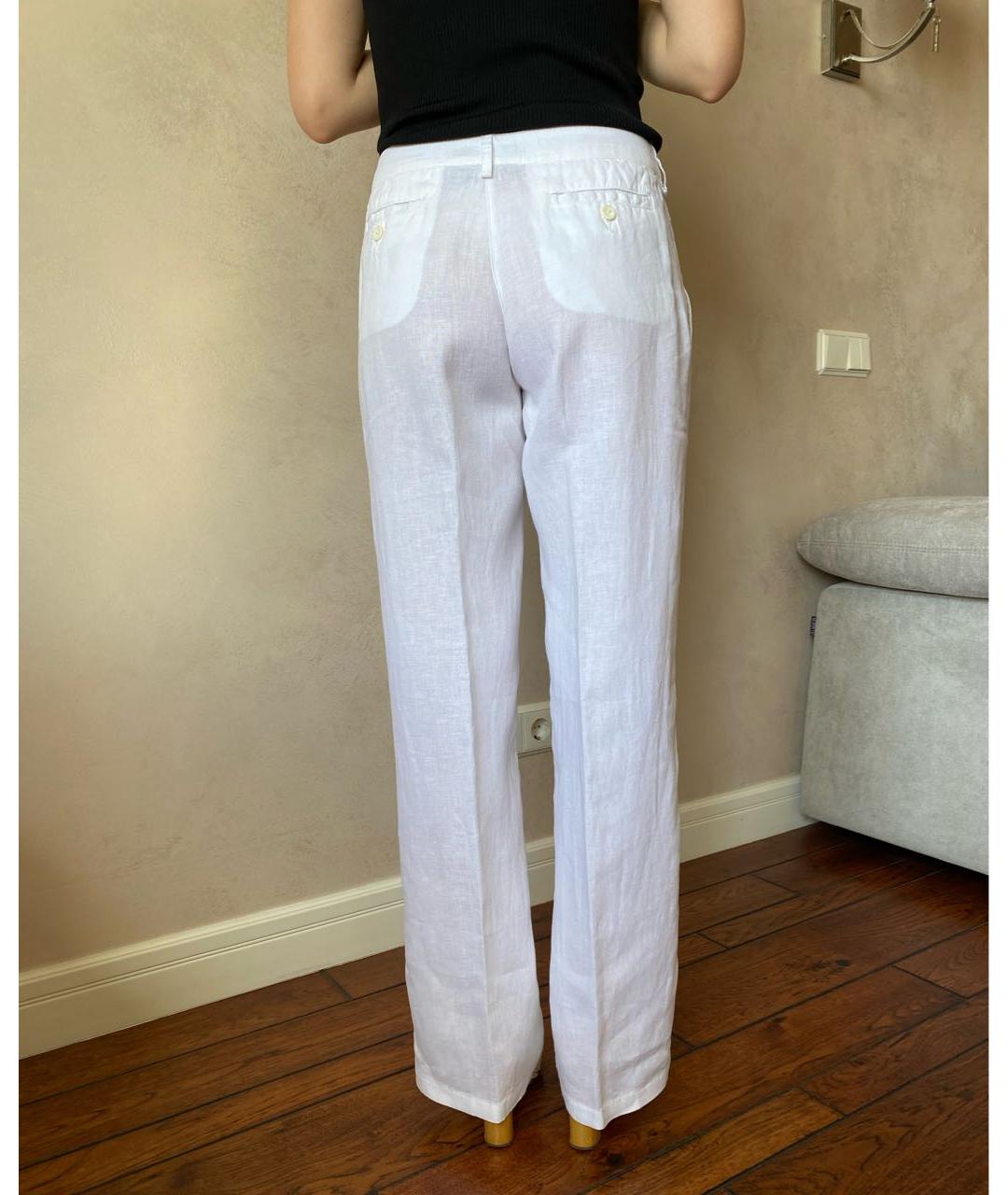ARMANI JEANS Белые льняные брюки широкие, фото 2