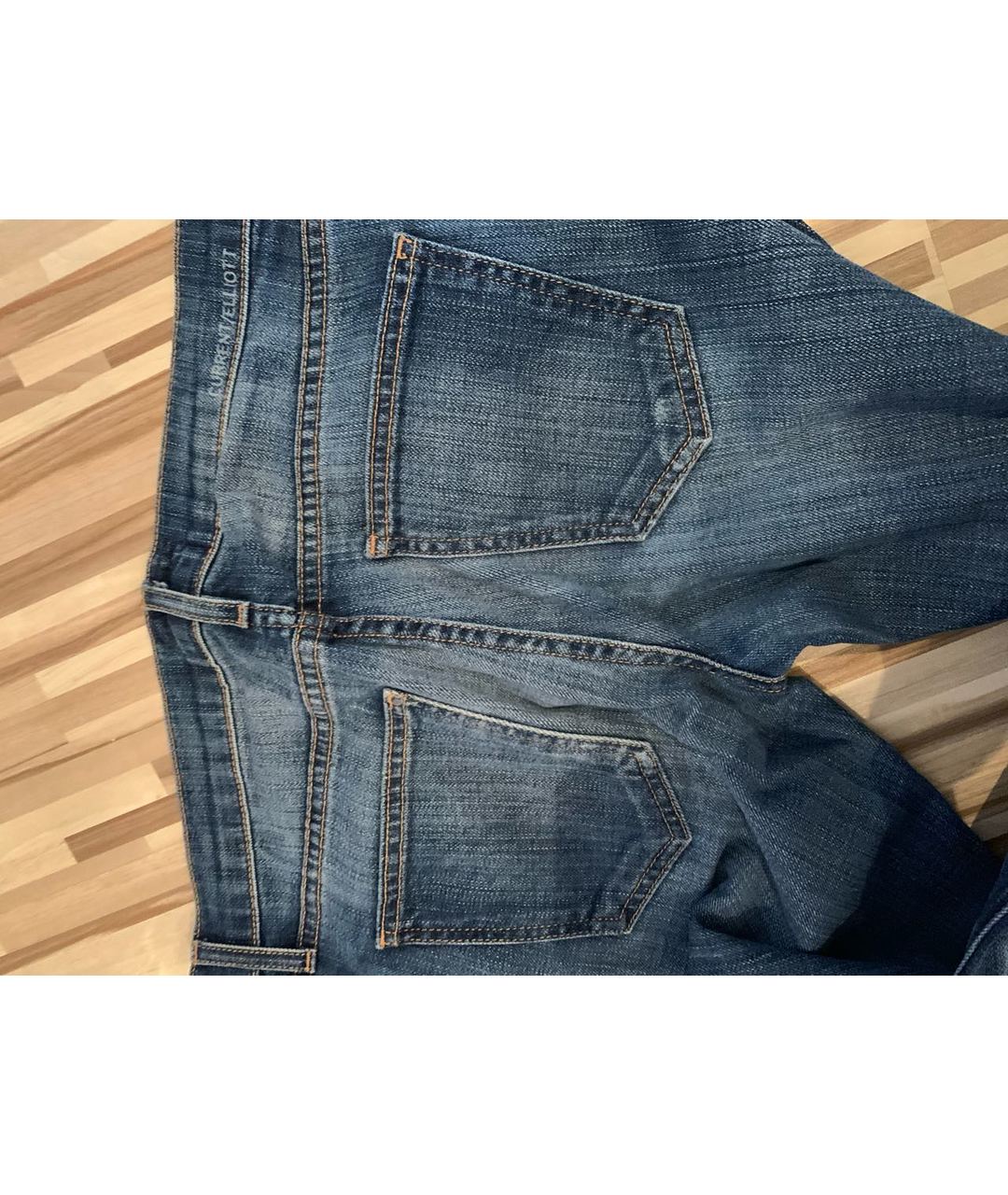 CURRENT/ELLIOTT Синие хлопковые джинсы клеш, фото 3