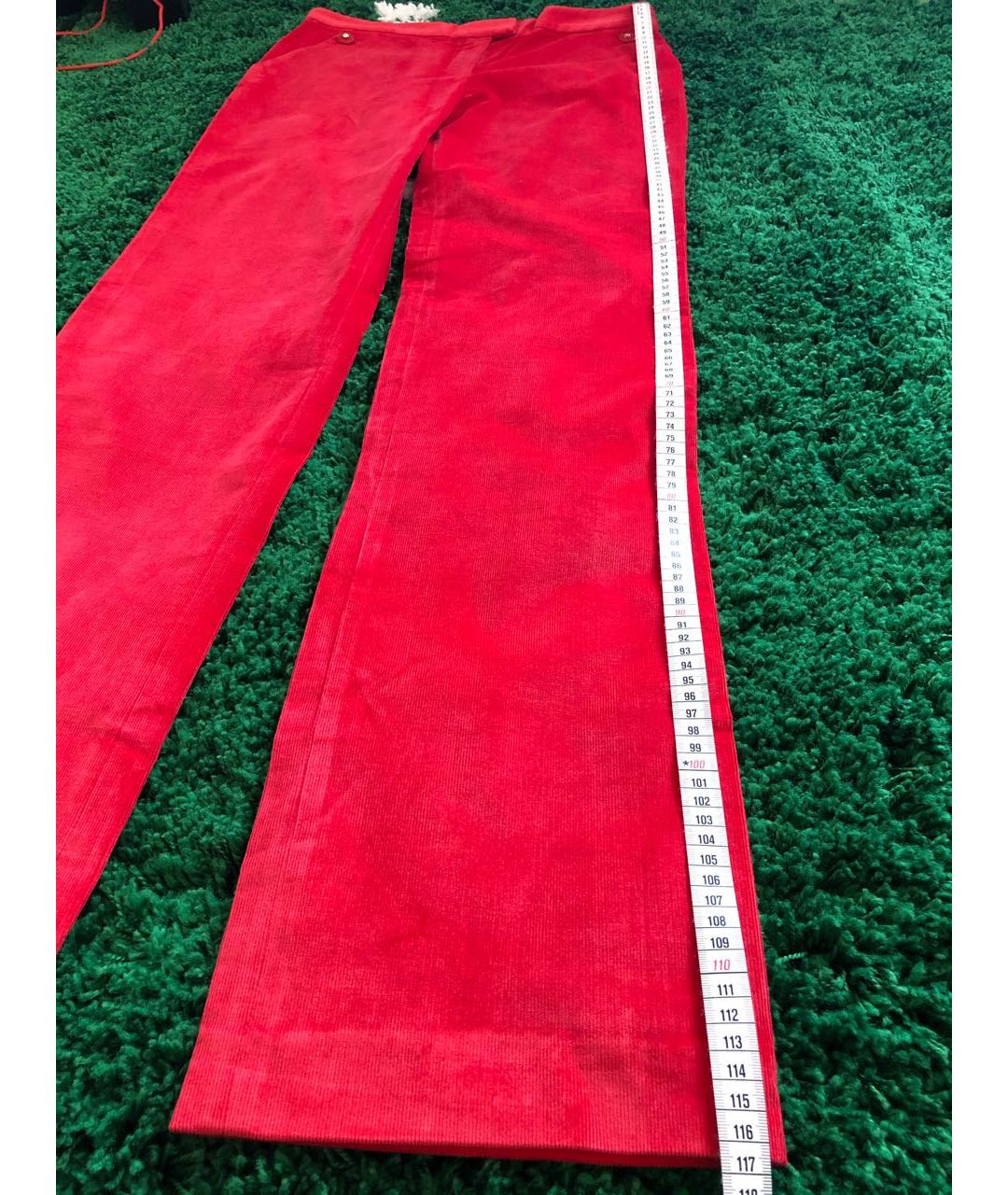 VERSACE Красные прямые брюки, фото 6