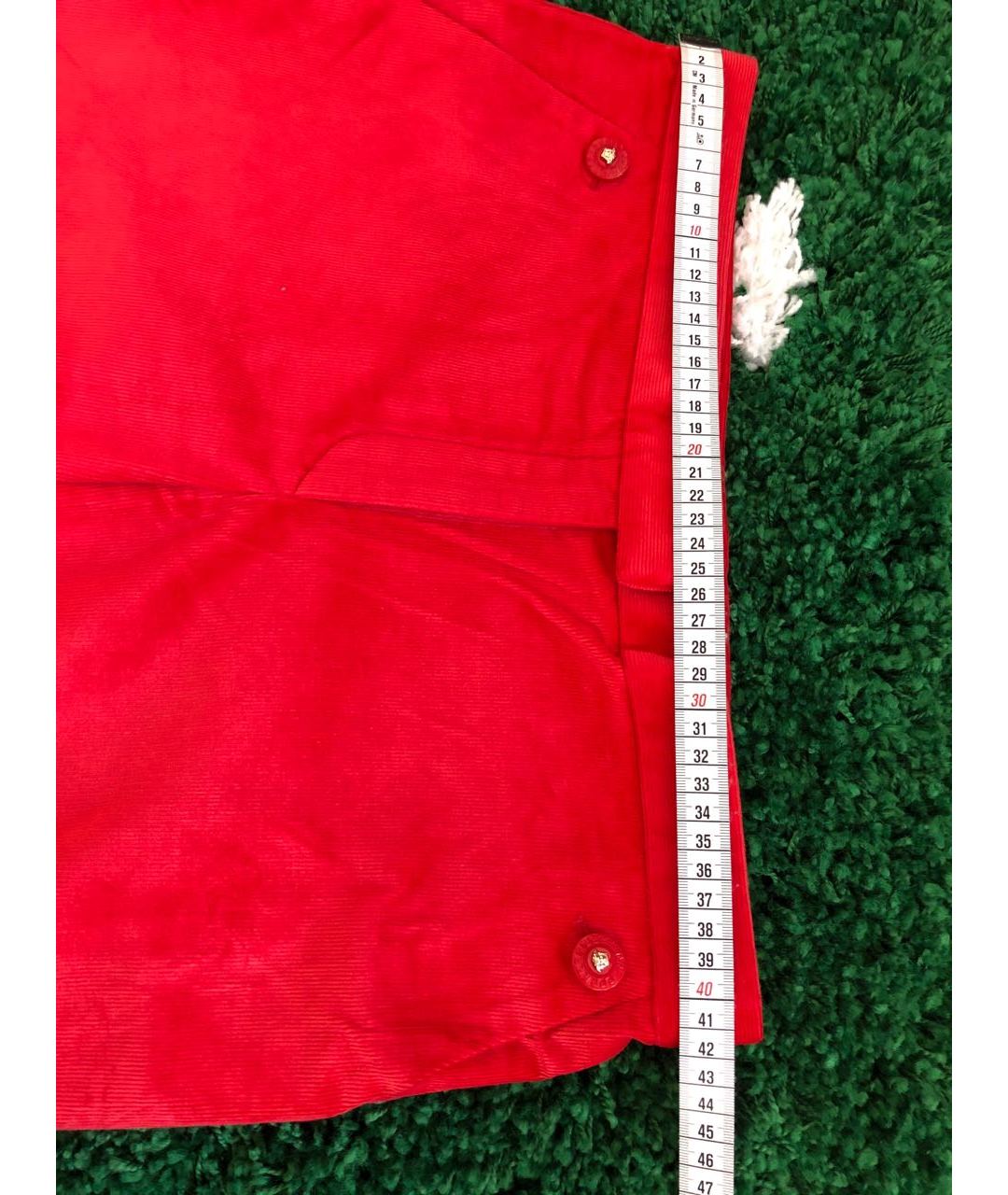 VERSACE Красные прямые брюки, фото 5