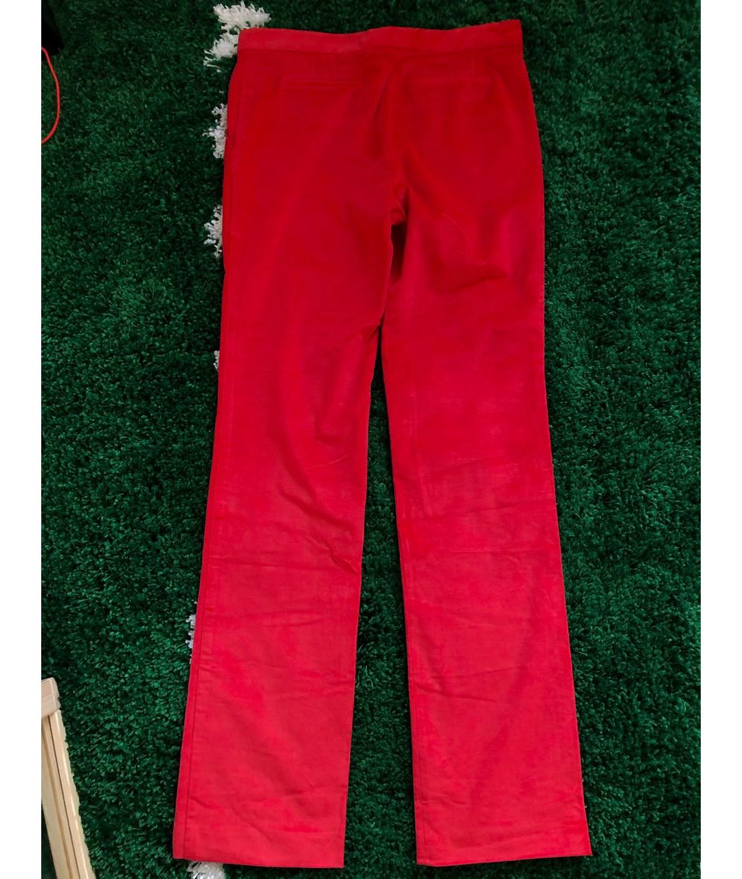 VERSACE Красные прямые брюки, фото 2