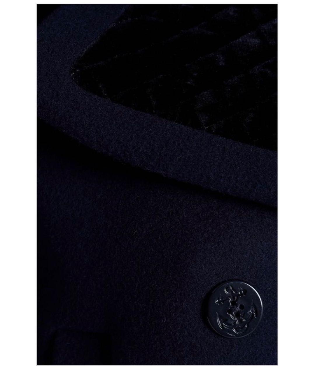 SANDRO Темно-синее шерстяное пальто, фото 4