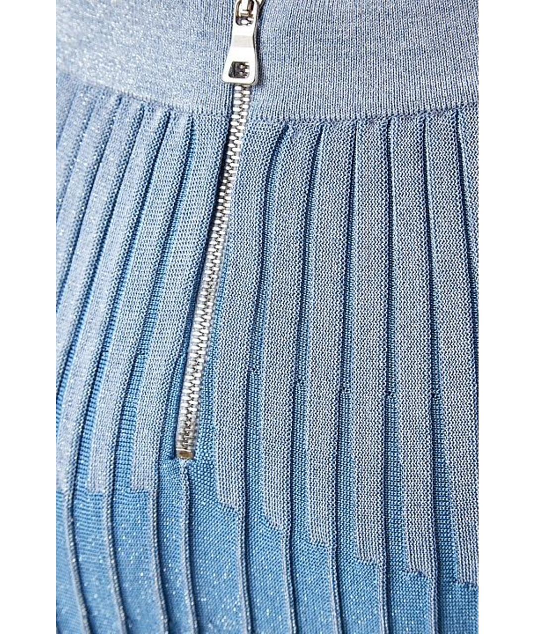 BALMAIN Голубая вискозная юбка макси, фото 6