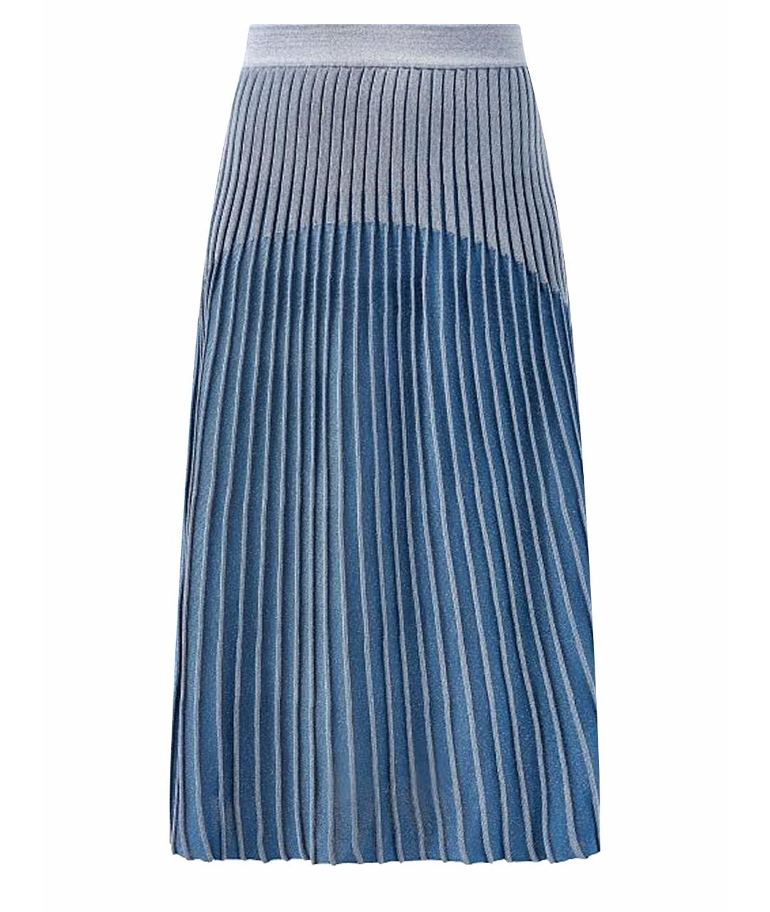 BALMAIN Голубая вискозная юбка макси, фото 1
