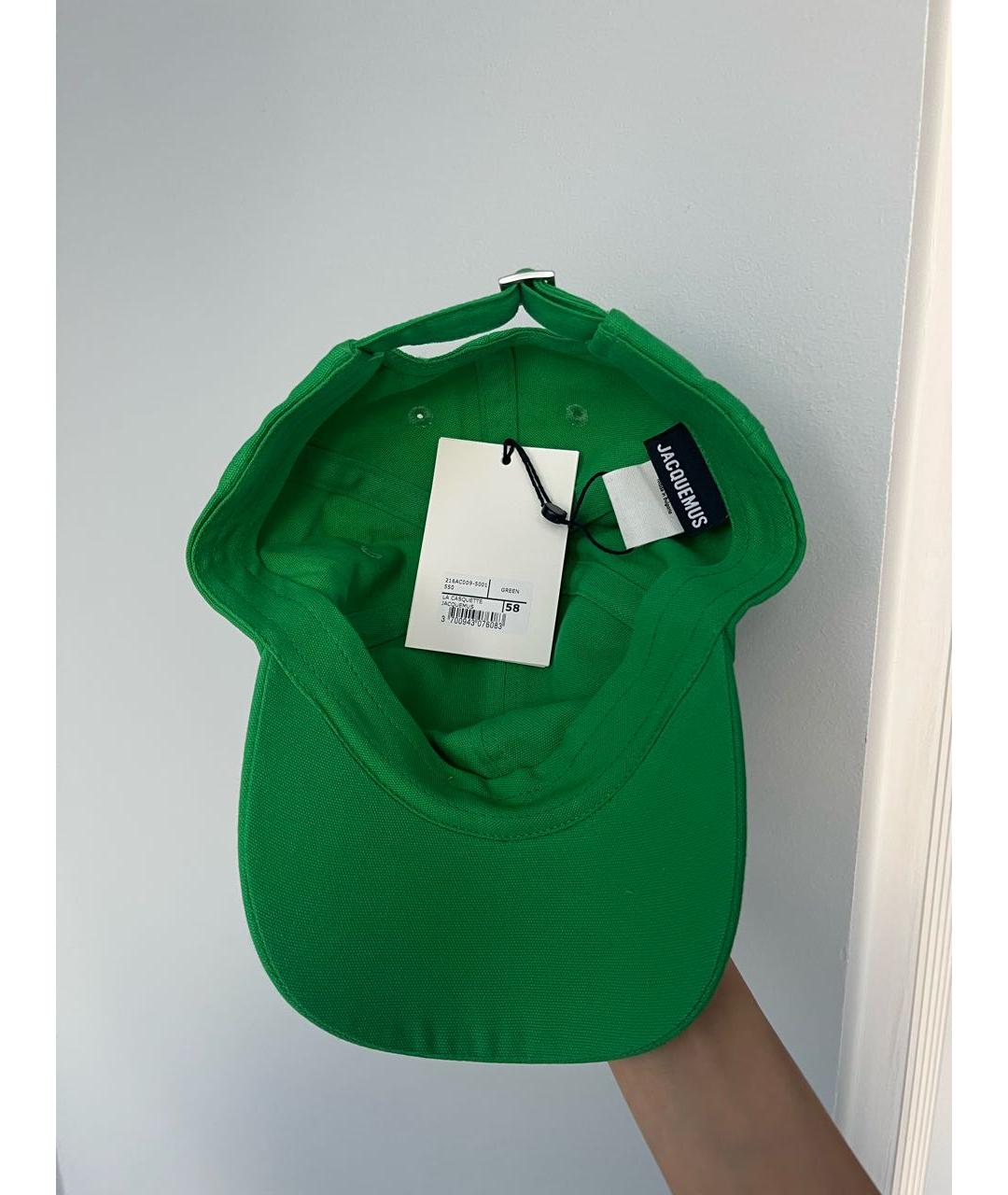 JACQUEMUS Зеленая хлопковая кепка, фото 6