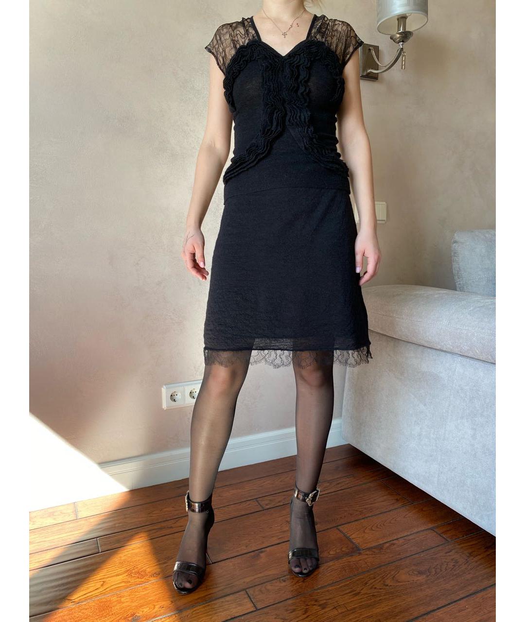 ROBERTO CAVALLI Черное шерстяное вечернее платье, фото 6