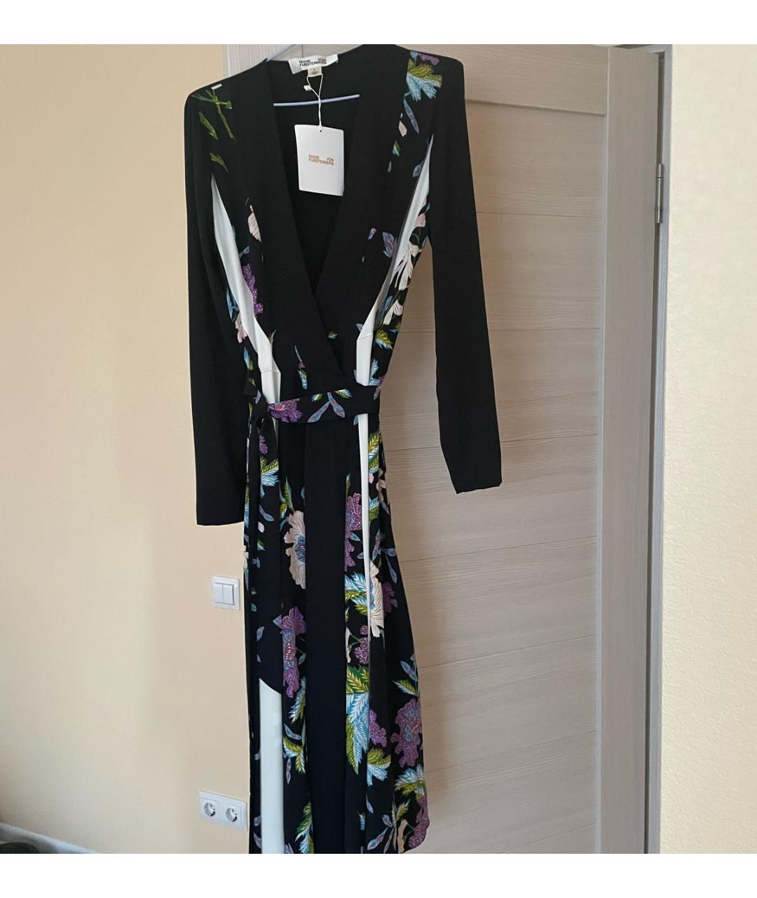 DIANE VON FURSTENBERG Черное шелковое коктейльное платье, фото 5