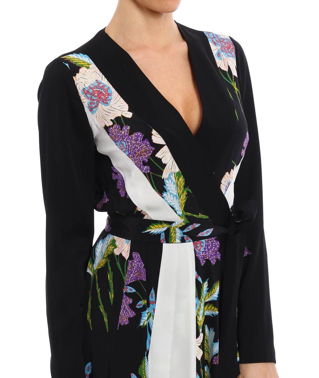 DIANE VON FURSTENBERG Черное шелковое коктейльное платье, фото 3