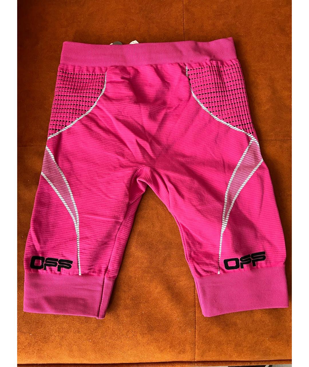 OFF-WHITE Розовые синтетические спортивные брюки и шорты, фото 6