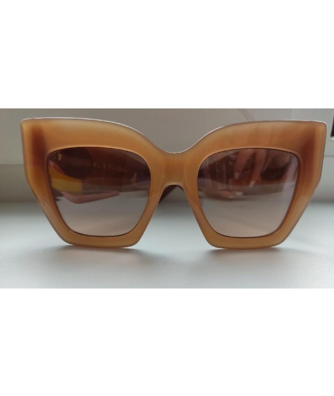ELIE SAAB Бежевые пластиковые солнцезащитные очки, фото 7