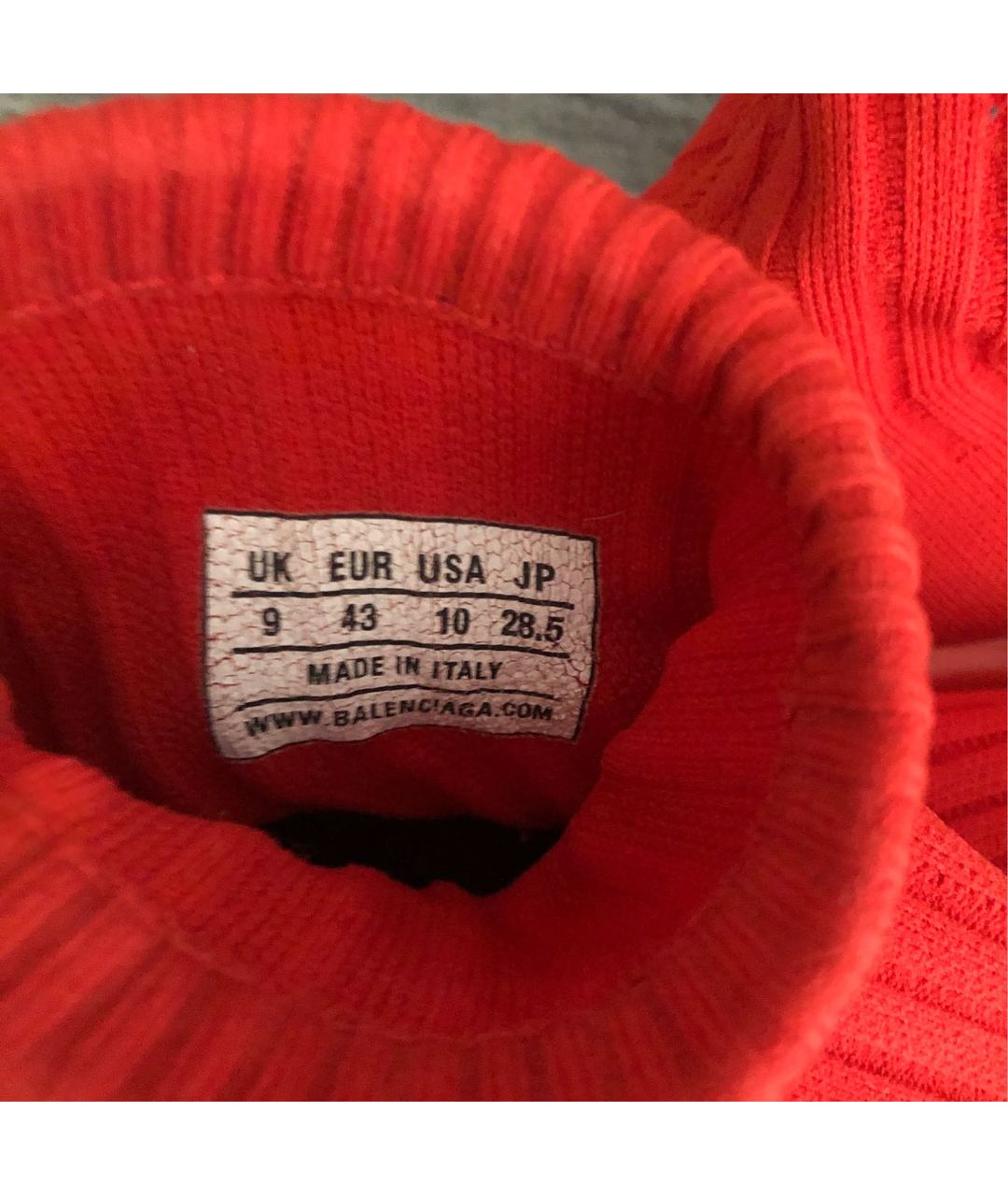 BALENCIAGA Красные текстильные высокие кроссовки / кеды, фото 3