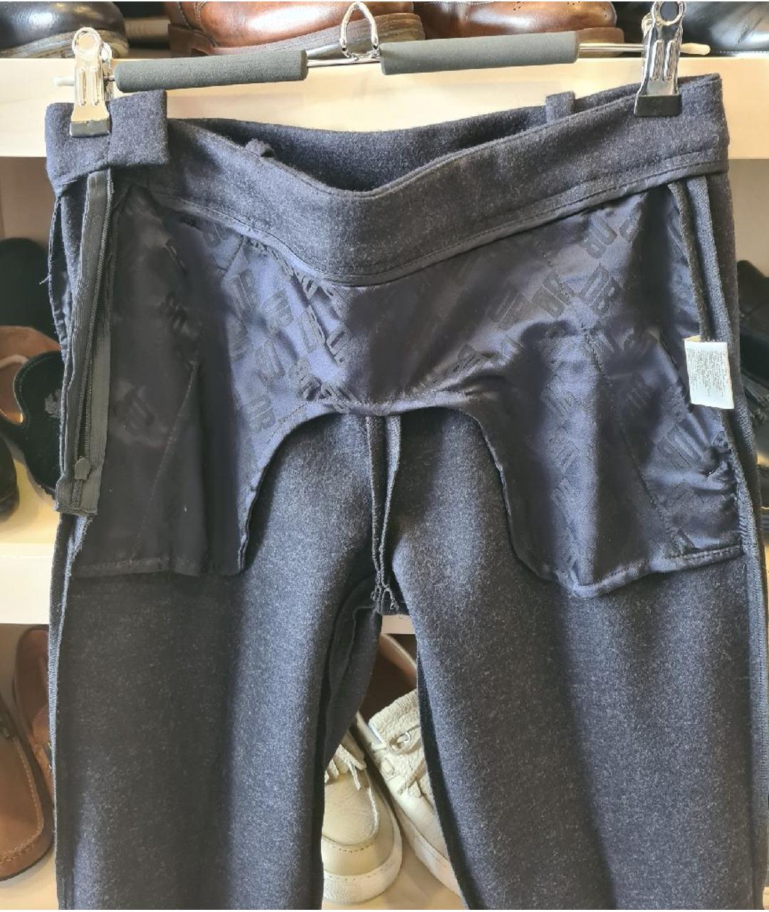 BIKKEMBERGS Синие шерстяные брюки узкие, фото 4