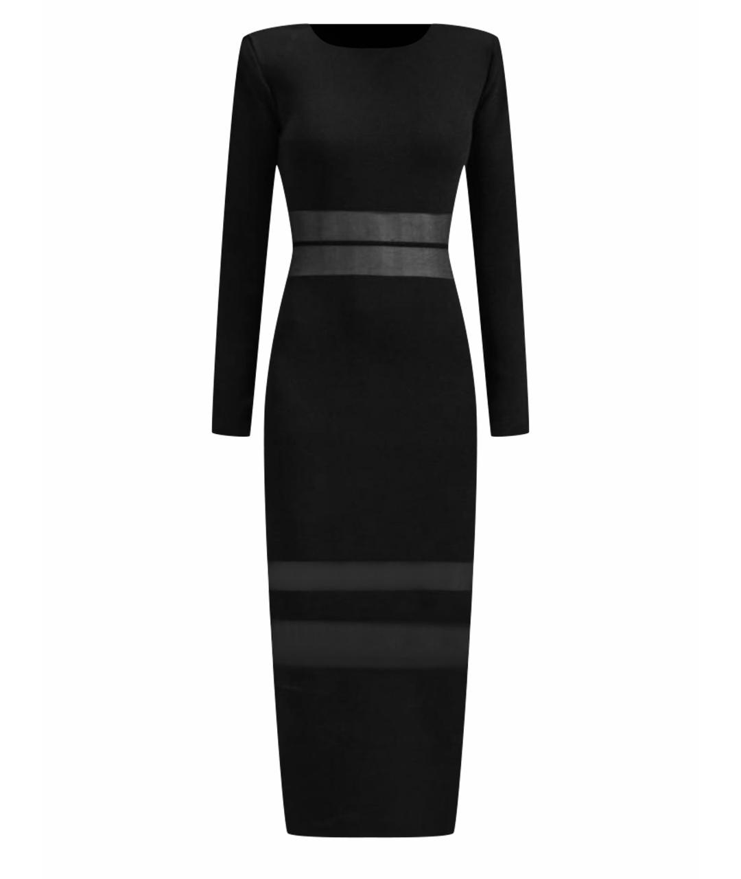 SELF-PORTRAIT Черное вискозное повседневное платье, фото 1